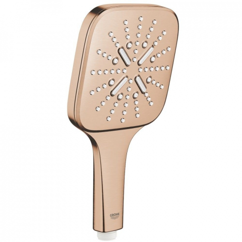 Sisteme de dus - Para dus Grohe Rainshower Eco SmartActive 130 Cube 3 jeturi, cupru mat (brushed warm sunset)