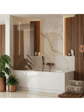 Paravan de baie Rea Elegant cupru periat 70 [10]