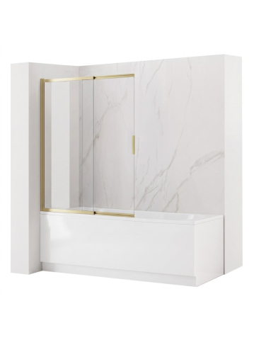 Cazi baie - Paravan cada culisant REA Dario auriu periat 1200x1400 mm sticla securizata 6 mm