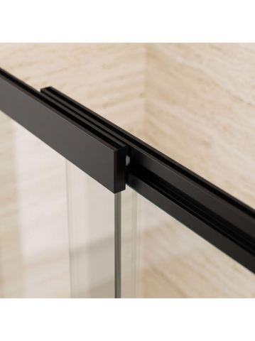 Paravan cada culisant REA Dario negru 120x140 cm profil aluminiu sticla securizata 6 mm [7]