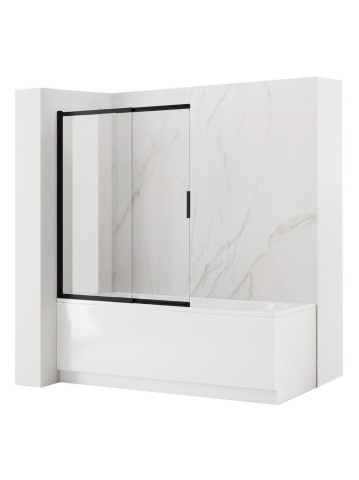 Cazi baie - Paravan cada culisant REA Dario negru 120x140 cm profil aluminiu sticla securizata 6 mm
