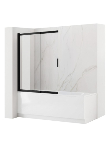 Paravan cada culisant REA Dario negru 120x140 cm profil aluminiu sticla securizata 6 mm [9]
