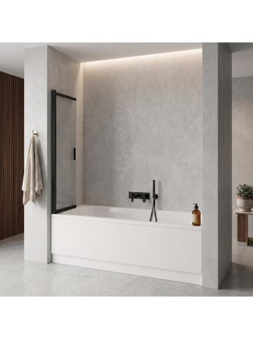 Paravan cada culisant REA Dario negru 800x1400 mm sticla securizata 6 mm [4]