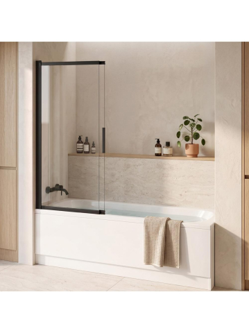 Paravan cada culisant REA Dario negru 800x1400 mm sticla securizata 6 mm [5]