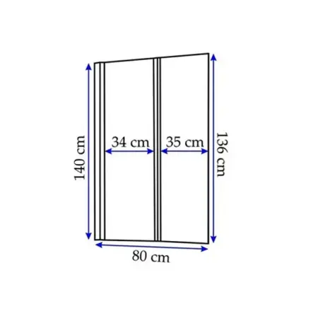 Paravan de cada pliabil Rea Agat-2 crom 80x140 cm mobil [1]