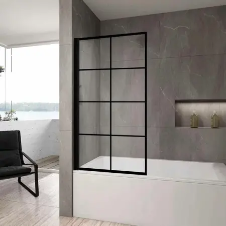 Paravan de cada Rea Lagos-1 negru 70x140 cm mobil [2]