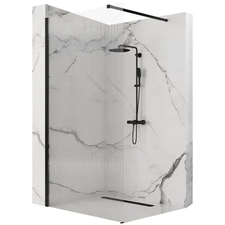 Cabine dus - Paravan de dus Aero Intimo Negru Mat 120cm, Rea