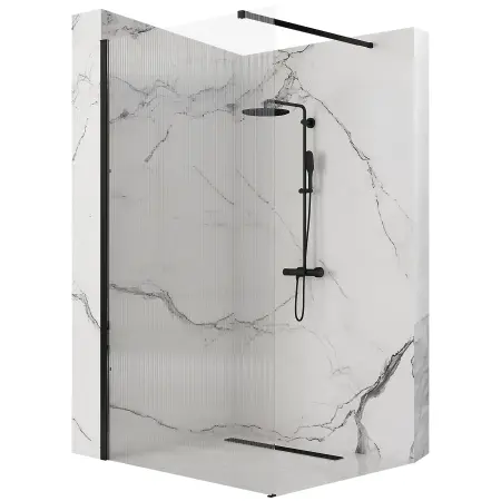 Paravan de dus - Paravan de dus Aero Intimo Negru Mat 90cm, Rea
