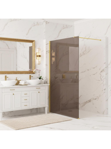 Paravan de dus fumuriu Rea Flexi Brown 100 cm auriu [4]