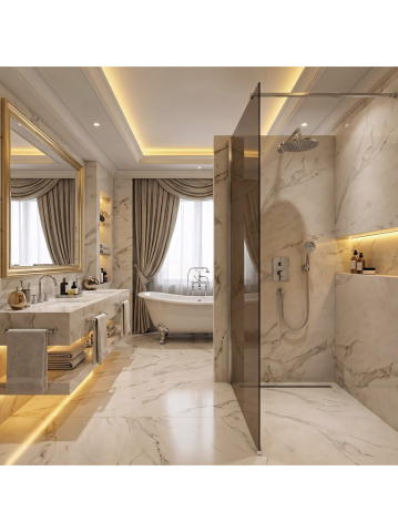 Paravan de dus fumuriu Rea Flexi Brown 110 cm crom [5]