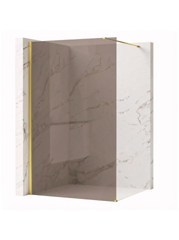 Paravan de dus fumuriu Rea Flexi Brown 120 cm auriu [1]