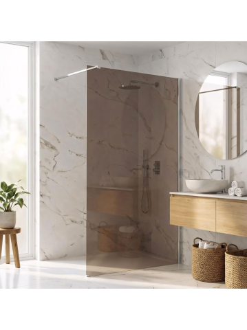 Paravan de dus - Paravan de dus fumuriu Rea Flexi Brown 120 cm crom