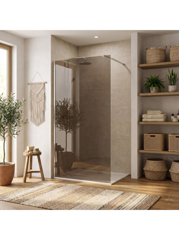 Paravan de dus fumuriu Rea Flexi Brown 120 cm crom [4]