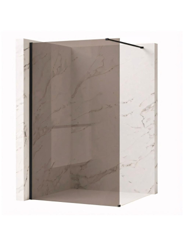 Paravan de dus fumuriu Rea Flexi Brown 120 cm negru [1]