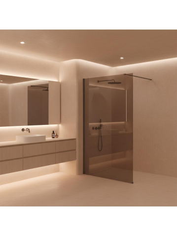 Paravan de dus fumuriu Rea Flexi Brown 120 cm Titan [4]