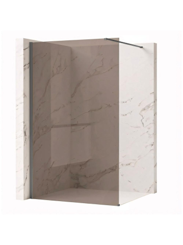 Paravan de dus - Paravan de dus fumuriu Rea Flexi Brown 120 cm Titan