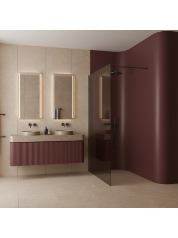 Paravan de dus fumuriu Rea Flexi Brown 120 cm Titan [2]