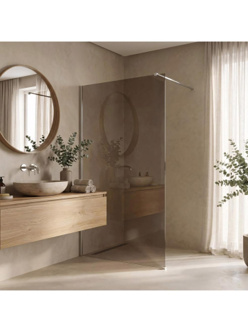Paravan de dus fumuriu Rea Flexi Brown 130 cm crom [10]