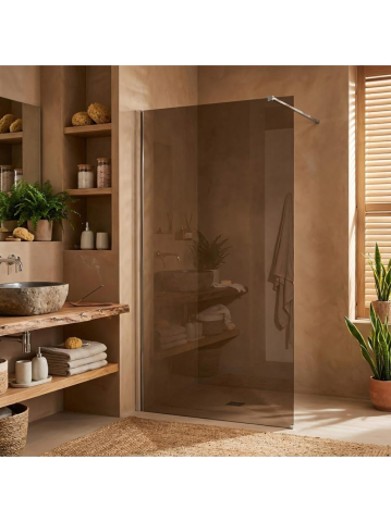 Paravan de dus fumuriu Rea Flexi Brown 130 cm crom [7]