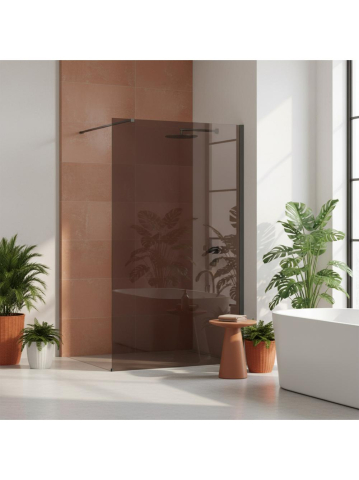 Paravan de dus fumuriu Rea Flexi Brown 130 cm Titan [4]