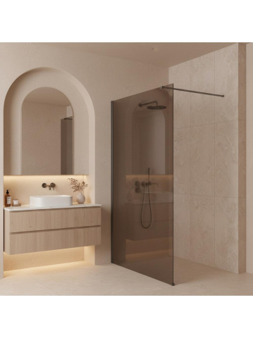 Paravan de dus fumuriu Rea Flexi Brown 130 cm Titan [3]