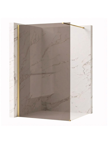 Paravan de dus - Paravan de dus fumuriu Rea Flexi Brown 140 cm auriu periat