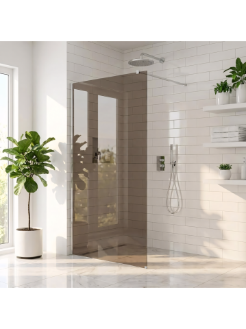 Paravan de dus fumuriu Rea Flexi Brown 80 cm crom [8]