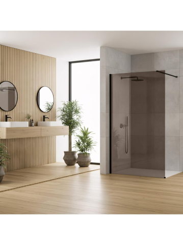 Paravan de dus fumuriu Rea Flexi Brown 80 cm negru [1]