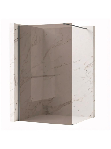 Paravan de dus fumuriu Rea Flexi Brown 80 cm Titan [1]