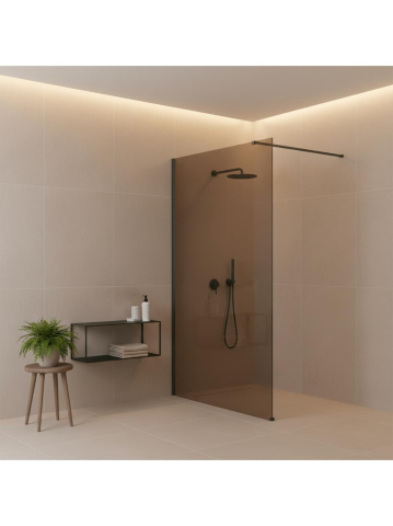 Paravan de dus fumuriu Rea Flexi Brown 80 cm Titan [3]