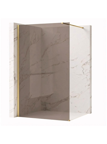 Paravan de dus fumuriu Rea Flexi Brown 90 cm auriu periat [8]