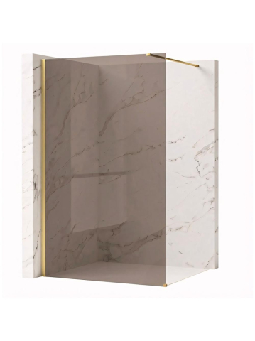 Paravan de dus fumuriu Rea Flexi Brown 90 cm auriu periat [1]