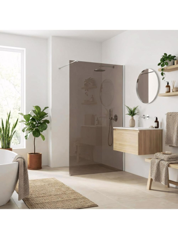 Paravan de dus fumuriu Rea Flexi Brown 90 cm crom [4]