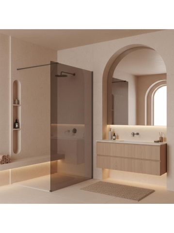 Paravan de dus fumuriu Rea Flexi Brown 90 cm Titan [2]