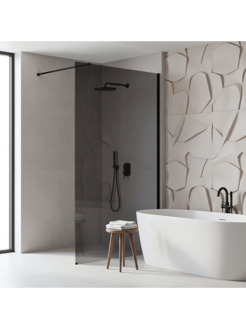 Paravan de dus fumuriu Rea Flexi Grey 100 cm negru [1]