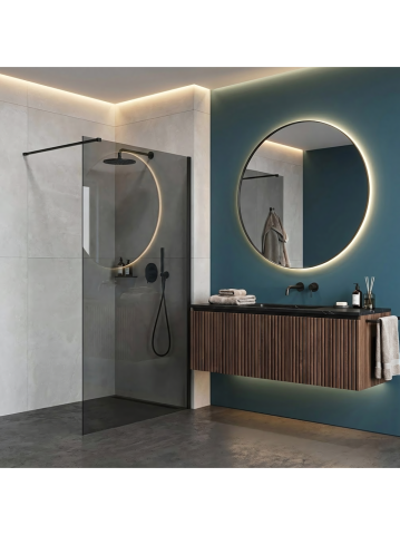 Paravan de dus fumuriu Rea Flexi Grey 100 cm negru [3]