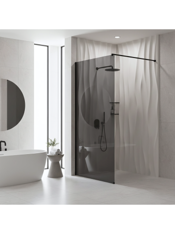 Paravan de dus fumuriu Rea Flexi Grey 110 cm negru [3]