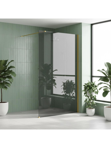 Paravan de dus - Paravan de dus fumuriu Rea Flexi Grey 120 cm auriu