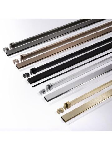 Paravan de dus fumuriu Rea Flexi Grey 120 cm cupru periat [11]