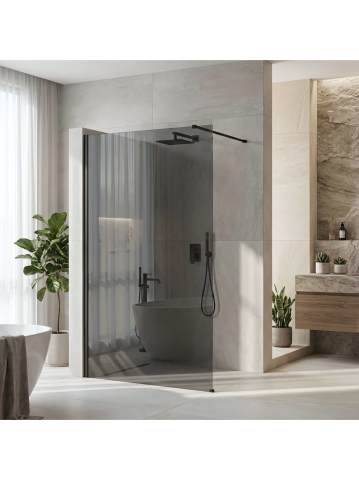 Paravan de dus - Paravan de dus fumuriu Rea Flexi Grey 120 cm negru