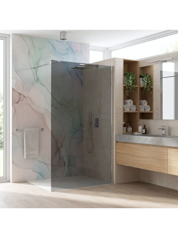 Paravan de dus fumuriu Rea Flexi Grey 130 cm crom [5]