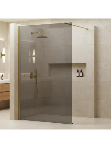 Paravan de dus fumuriu Rea Flexi Grey 140 cm auriu [4]