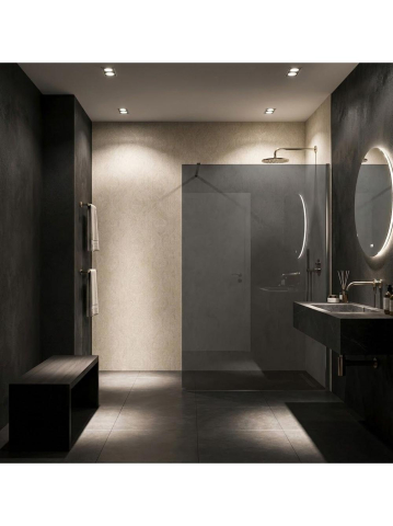 Paravan de dus fumuriu Rea Flexi Grey 140 cm crom [1]