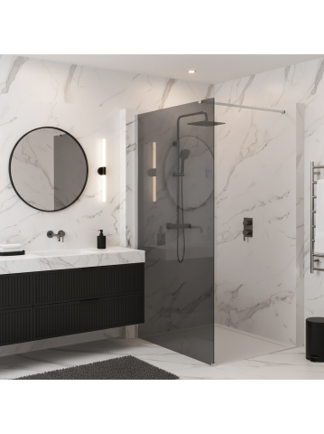 Paravan de dus fumuriu Rea Flexi Grey 140 cm crom [4]