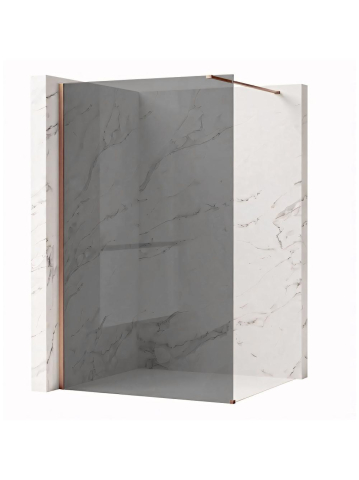 Paravan de dus - Paravan de dus fumuriu Rea Flexi Grey 140 cm cupru periat