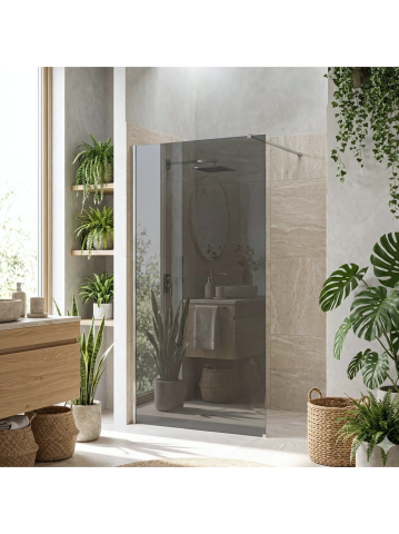 Paravan de dus fumuriu Rea Flexi Grey 80 cm crom [9]