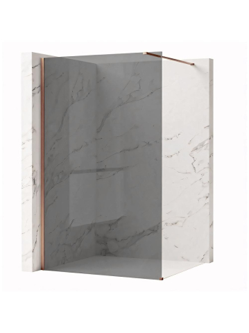 Paravan de dus - Paravan de dus fumuriu Rea Flexi Grey 80 cm cupru periat