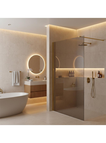 Paravan de dus fumuriu Rea Flexi Grey 90 cm auriu [4]