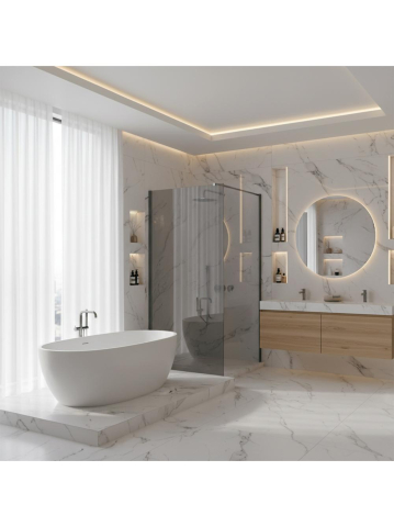 Paravan de dus fumuriu Rea Flexi Grey 90 cm Titan [2]