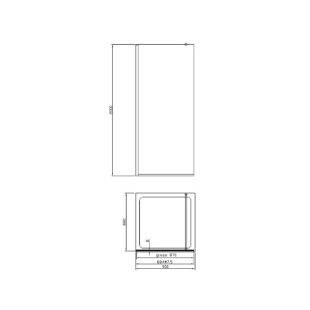 Paravan de dus walk-in Mediterraneo Foxy Black 90 x 200 cm easy clean profil auriu periat [1]